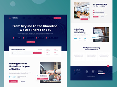 Hosting Web Landing Page brand branding clean design graphic design hosting hosting template landing page server servers trending typography ui ux web hosting web hosting template wordpress