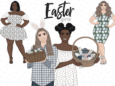 Easter Dark Girls Clipart cute girl clipart easter clip art easter clipart easter girl clipart fashion girl art fashion girl clipart fashion planner fashion woman png planner dolls planner girl art planner girl clipart spring girl woman clipart