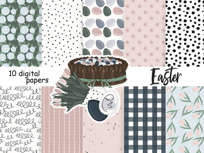 Easter Dark Pattern digital easter easter backgrounds easter design easter digital paper easter egg patterns easter images easter pattern easter planner easter textures eggs digital pattern pastel paper pink easter patterns spring paper