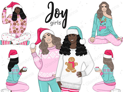 Joy Girls Clipart blogger clipart christmas clipart cozy clipart cozy winrer clip art cozy winter clipart fashion clipart glitter clipart party clipart planner graphics warm winter clipart weekend clipart winter clipart winter girl clipart