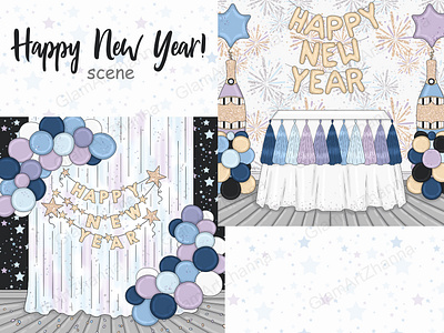 New Year Scene celebration graphics fashion clipart glam clipart holiday clipart new year 2022 new year clip art new year clipart party clipart planner girl clipart planner stickers planner stickers art sparkle clip art winter clipart