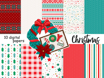 Christmas Pattern christmas paper christmas pattern cozy clipart cozy home clipart cozy home pattern designer papers fashion clipart glam clipart planner girl planner graphics sweet home clipart winter paper winter pattern
