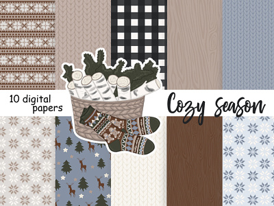 Cozy Season Pattern christmas pattern cozy clipart cozy home clipart cozy home pattern cozy paper designer papers fashion clipart glam clipart planner girl planner graphics sweet home clipart winter clipart winter patternt