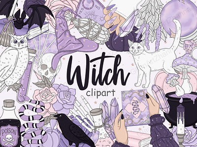 Witch Purple Clipart autumn clip art autumn clipart autumn fall spice glam clipart gothic clip art gothic clipart halloween clip art halloween clipart halloween girl happy halloween clip planner girl clipart pumpkin clipart