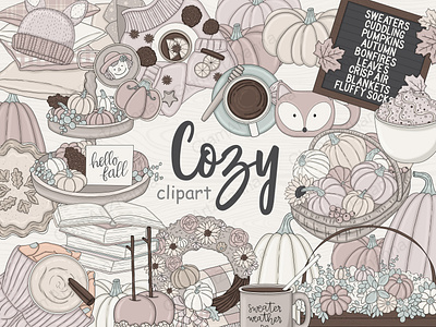 Clipart Fall Cute Pumpkins by Linda Murray on Dribbble