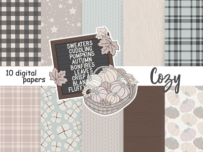 Cozy Pattern autumn pattern cozy autumn clipart cozy clipart cozy home clipart cozy home pattern cozy paper designer papers fashion clipart glam clipart planner girl planner graphics pumpkin pattern sweet home clipart