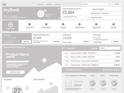 Dashboard Wireframe 