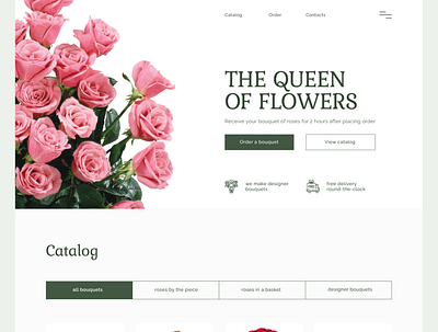 A website for flower delivery. design site tilda typography ui ux