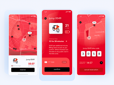 Jump Bike App by Marina Seryogina on Dribbble