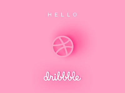 Hello Dribbble design dribble first shot hello dribble minimalistic pink