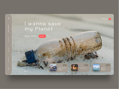 Save Planet - Homepage app design donuts earth homepage modern nature planet plastic pollution sand save ui ux webapp website