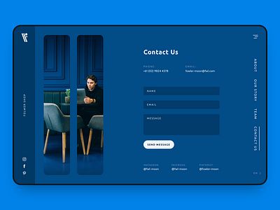 Contact Page Layout blue clean contact deep design full layout modern page screen site ui us ux web