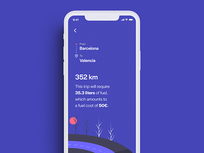 Fuel Cost Calculator - #DailyUI004 barcelona calculator dailyui dailyuichallenge design fuel fuel cost illustration ui ux vector