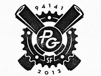 Papergirl SF Logo art rolls bikes crank design illustration logo texture