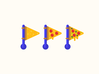 DIY Pizza Flags cheese diy drip flag flat icon icons illustration pepperoni pizza slice vector