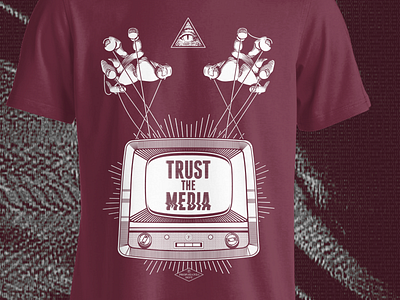 TRUST THE MEDIA | T SHIRT eye graphic medie print propaganda reptilians strings television trust tshirt tv vector