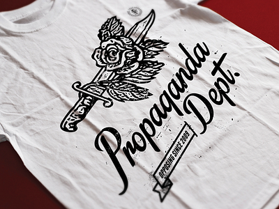 Propaganda Dept. illustration knife print propaganda rose tatto tshirt typography vintage