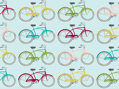 Bikes illustration textile