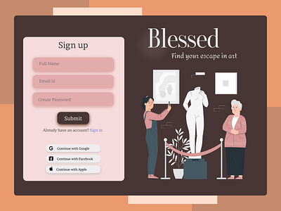 Sign up: Blessed design signup ui ux