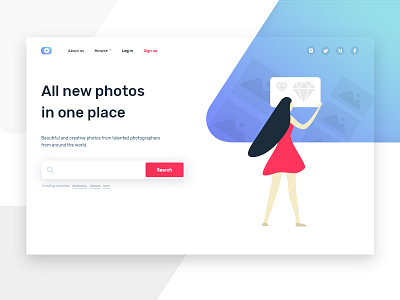 Stock photos concept clean homepage illustration minimal photo portfolio stock ui web