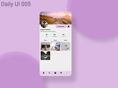 User Profile - Daily UI #005 dailyui design ui uiux uiuxdesign ux