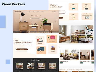 Wood Peckers - Furniture website bed buyingonline chair dinningtable furniture nature onlineshopping shopping simple ui table tree ui unique features wood woodpeckers