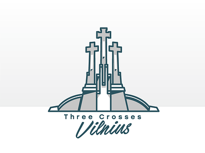 Three Crosses crosses flat illustration three vilnius