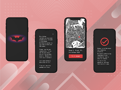 Batman Notification App (For Residents) app design responsive ux
