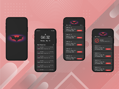 Batman Notification App (For Batman) app design responsive ux