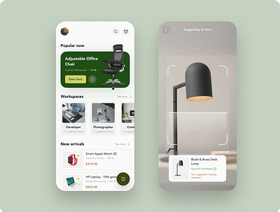 Furniture Store Ecommerce Mobile App app design mobile ui ux