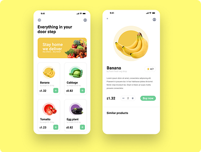 Grocery Delivery Mobile App for E-commerce startup . app design mobile ui ux web design website