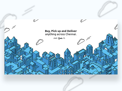 Cityscape application blue chennai city delivery illustration mobile vector