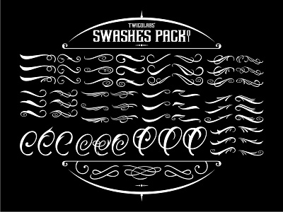 Swashes Pack 01 flourish lettering ornaments swashes swoosh tattoo twicolabs typography vector vector pack