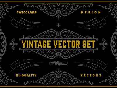 Vintage Vector Set flourish ornament packs twicolabs vector