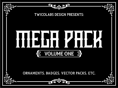 Mega Pack Vol. 1 badge creative market crest emblem insignia logo ornaments ready made stock templates vector pack vintage