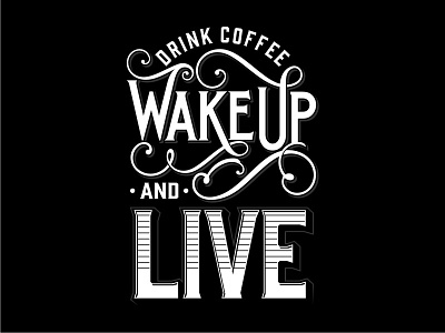 Wake Up coffee lettering phone cases prints tees design twicolabs typography vector