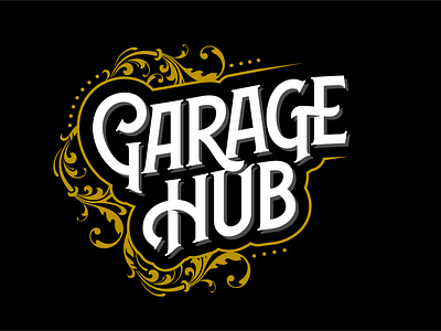 Garage Hub Typework branding classic font lettering logo logotype typeface typework typography vector vintage