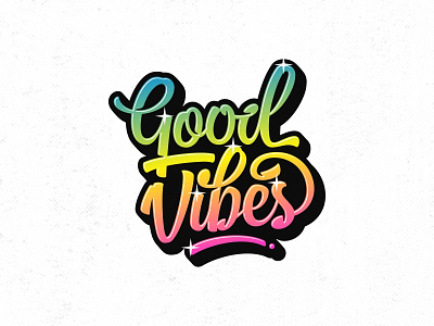 Good Vibes custom font lettering script typework typography vector