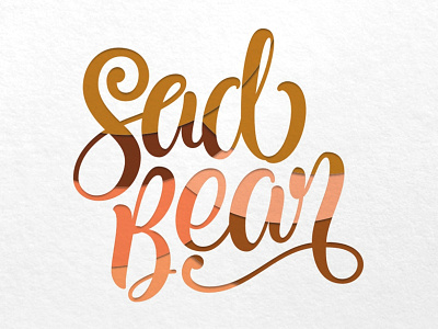 Sad Bear Lettering custom font lettering nufan sad bear script tony sly typework typography