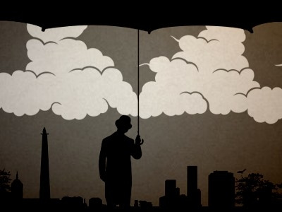 Umbrella Man apparel design contest posters prints tees design vector