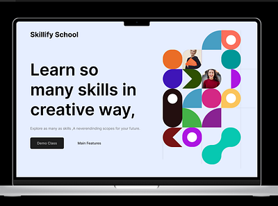 Landing page of Educational Site. branding graphic design landing page logo ui ux