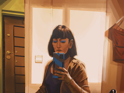 Ana's Selfie character digital painting figure painting illustration painting portrait