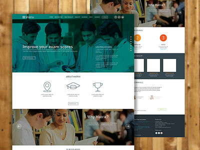 Matrix Education Institute website education india institution landing page static ui ux website