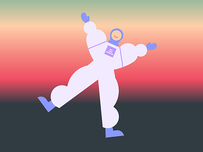 Spaceman astronaut gradient illustration