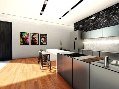 Kitchen interior 3d model architecture autocad design designing elevations environment interior material