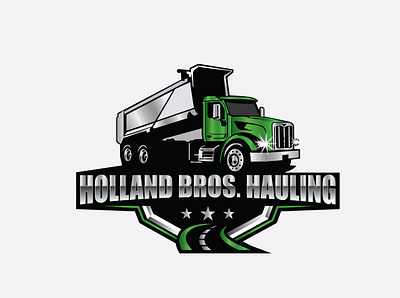 Holland Bros Hauling Logo graphic design illustration logo logo design minimalist logo trucking logo