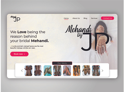 Mehandi by JP booking site concept interface logo ui web design