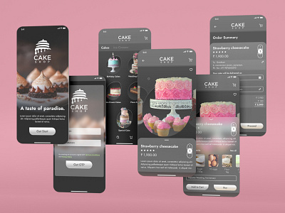 Cake Shop (Mob app) branding figma illustrator interface mockup motion graphics photoshop prototype ui ux visual design wireframe