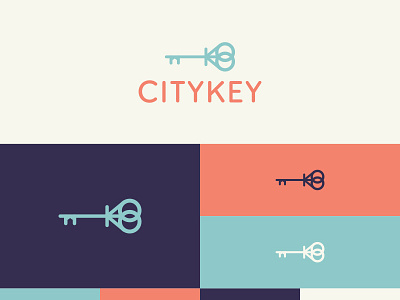 Citykey brand citykey identity key logo minimal pastel travel