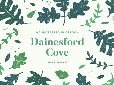 Dainesford Cove design floral illustration label oregon packaging plants pnw wine